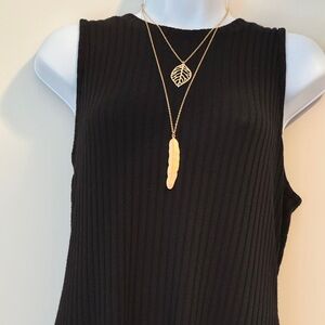 Gold Plated Leaf Pendant Necklace